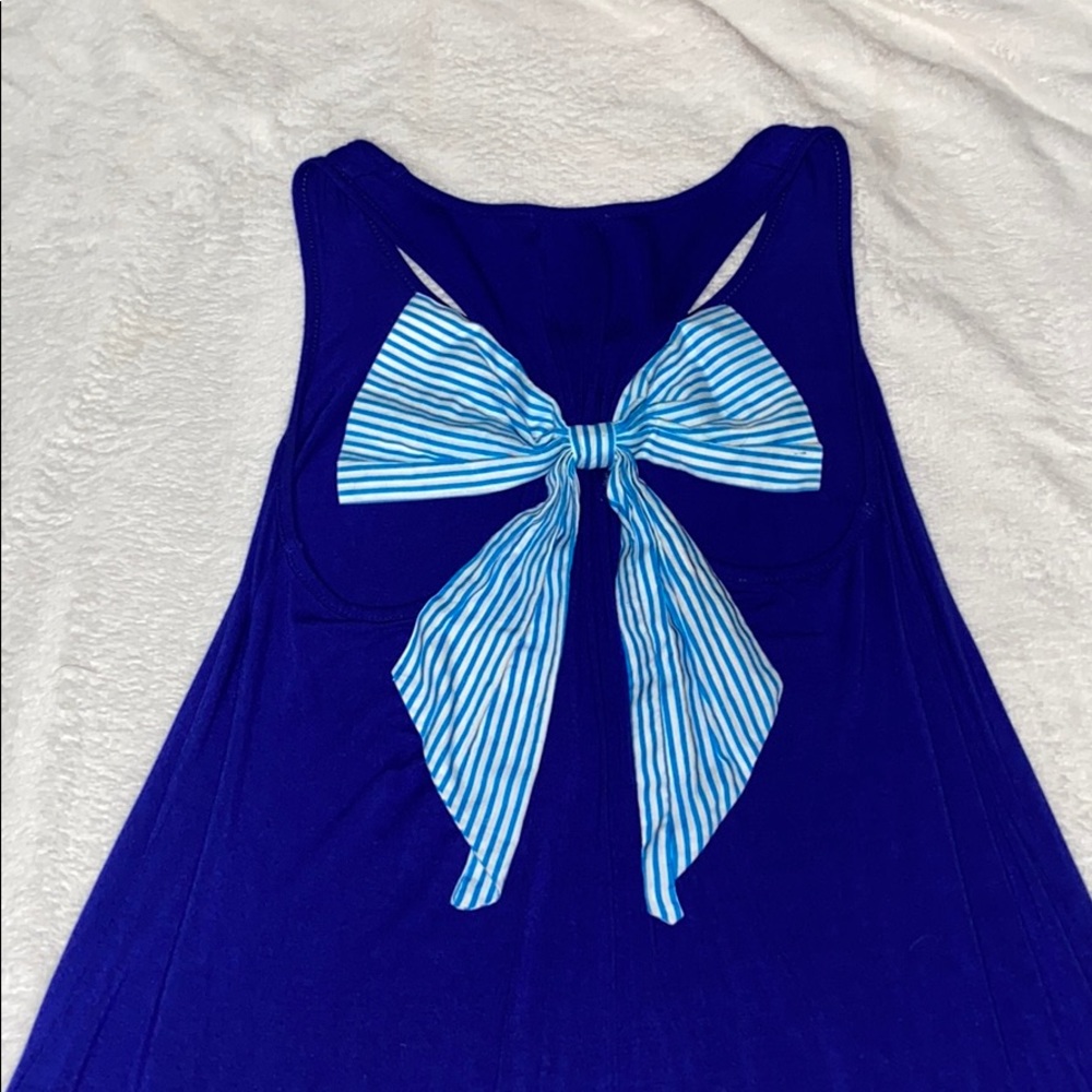 Blue tank w/bow - Picture 2 of 2